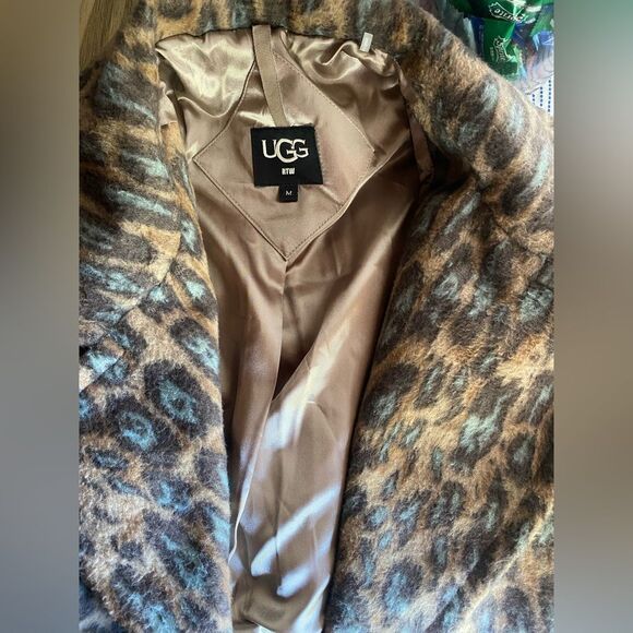 UGG Women's Hattie Long Oversized Coat Animal Print Novelty Size Médium - Picture 10 of 17